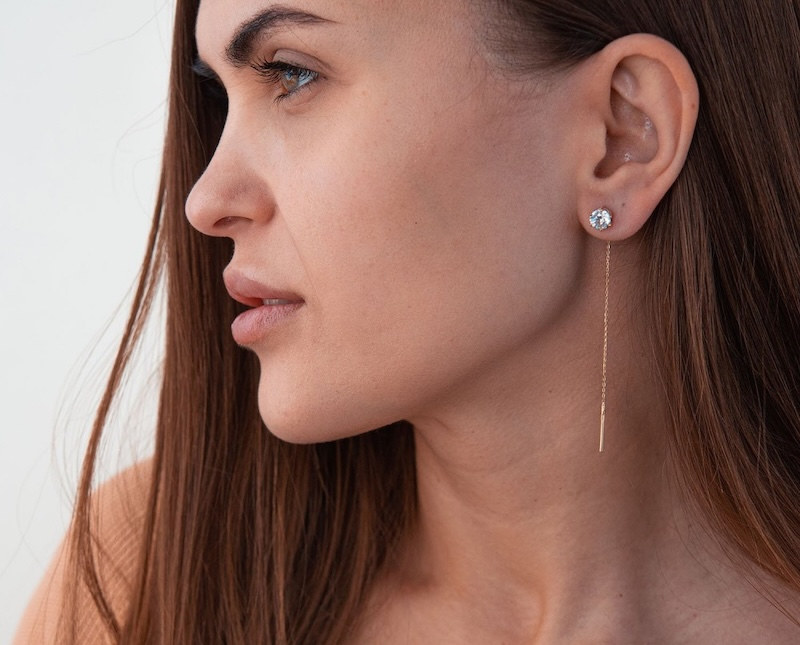 Золоті сережки-протяжки